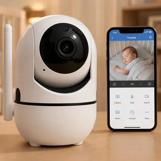 Câmera babá eletrônica Wi-Fi com visão noturna