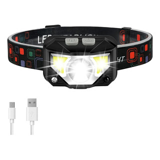 Lámpara Cabeza Led Linterna Minera Recargable Usb Con Sensor Lámpara Cabeza Led Linterna Minera Recargable Usb Con Sensor