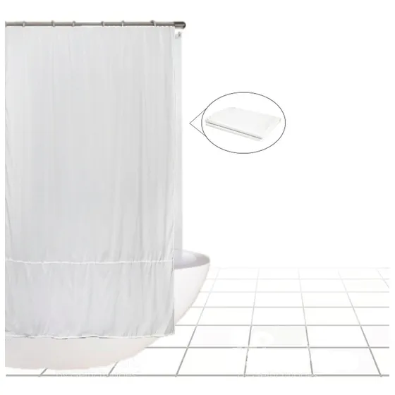 Cortina De Baño Tela 2 Mts Alto + Protector Antihongos