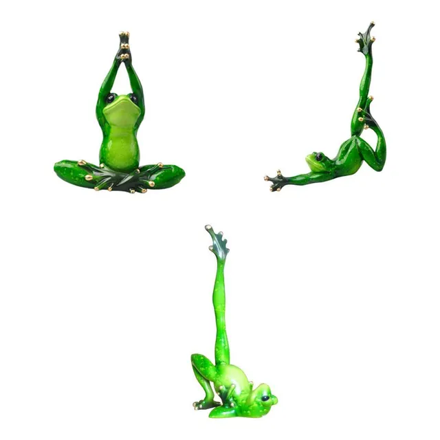 3x Figurita De Rana 3d Miniaturas Escultura De Rana De