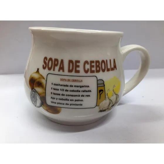 Taza Sopera Ceramica Sopa De Cebolla Y De Tomate