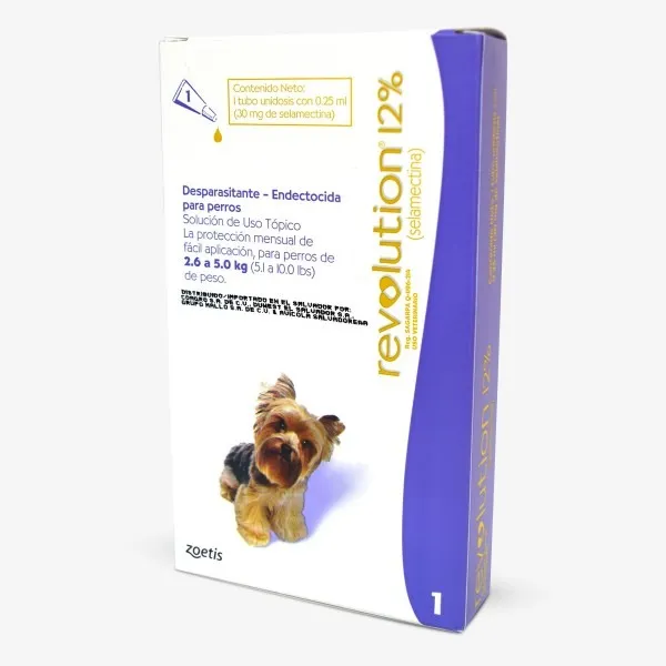 Pipeta Antiparasitaria Perros Revolution 2,5 A 5 Kg