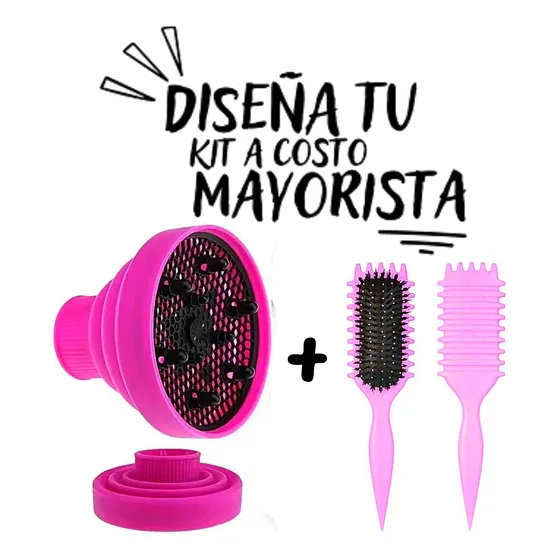 Kit Difusor Cabello Con Cepillo Curly Bounce Rizos