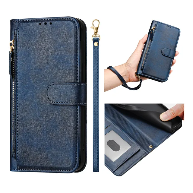 Funda De Piel Con Cierre De Primera Calidad Para Motorola Edge Serie 50, Cartera, A Prueba De Golpes, Función Atril, Protección 360°, 7 Ranuras Para T