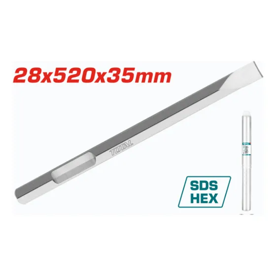 Cincel En Punta Plano P/demoledor 28x520mm Total Tac15342811