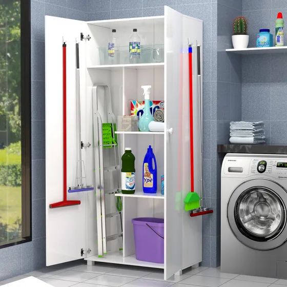 Armário Multiuso Design Ideal P/ Lavanderia Ou Sapateira