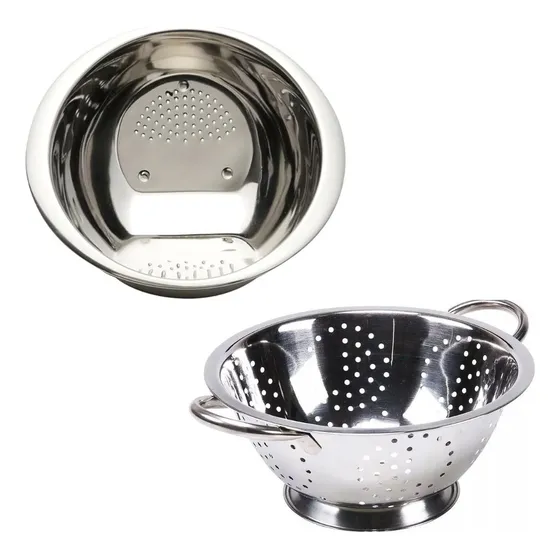 Kit  Escorredor De Arroz E Escorredor Grande 28cm Macarrão