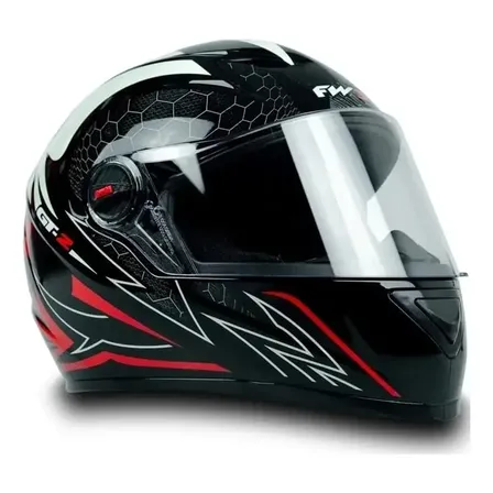 Capacete Moto Fw3 Gt2 Branco Vermelho Brilhante Tamanho 56 Cor Branco/vermelho