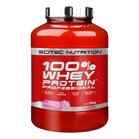 Proteina 100% Whey Professional 78 Serv. - Scitec Nutrition Sabor Frutilla Chocolate Blanco