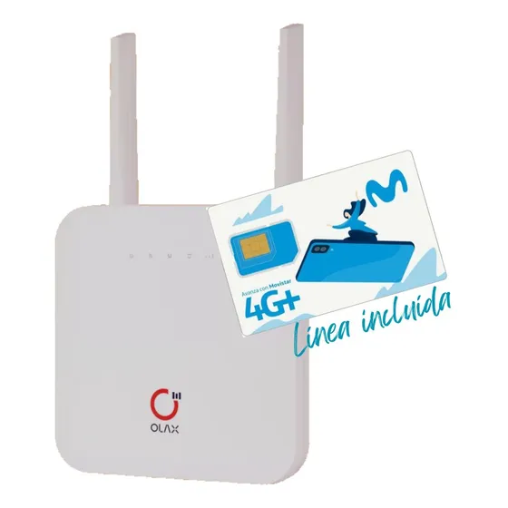 Modem Router Olax Ax5 Pro Wifi Sim 4g + Línea Movistar 50gb