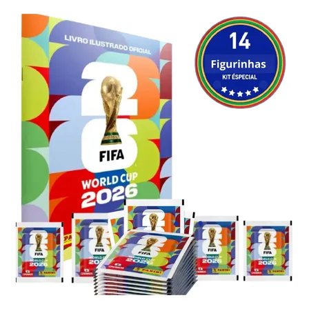 Álbum Copa Do Mundo Fifa 2026 Kit 14 Figurinhas Starmania