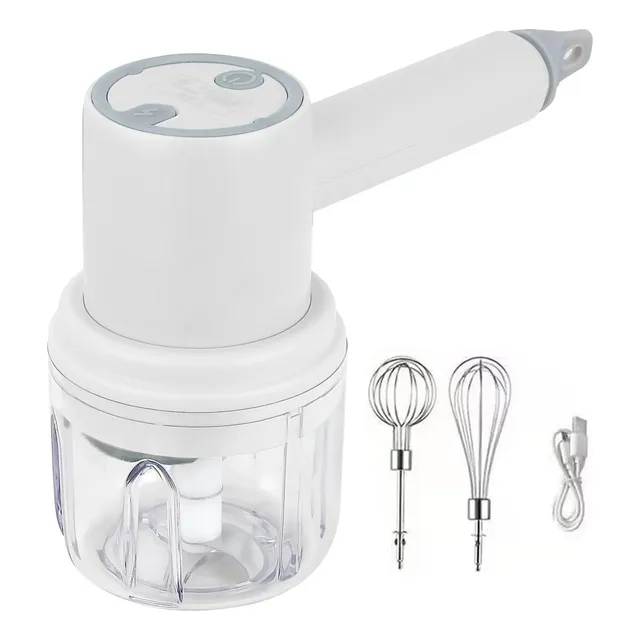 Mini Processador Elétrico Moedor Triturador E Batedor 2 Em 1