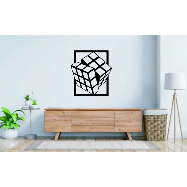 Cuadro Cubo Magico Relieve Madera Calada 25x20cm Decotronica
