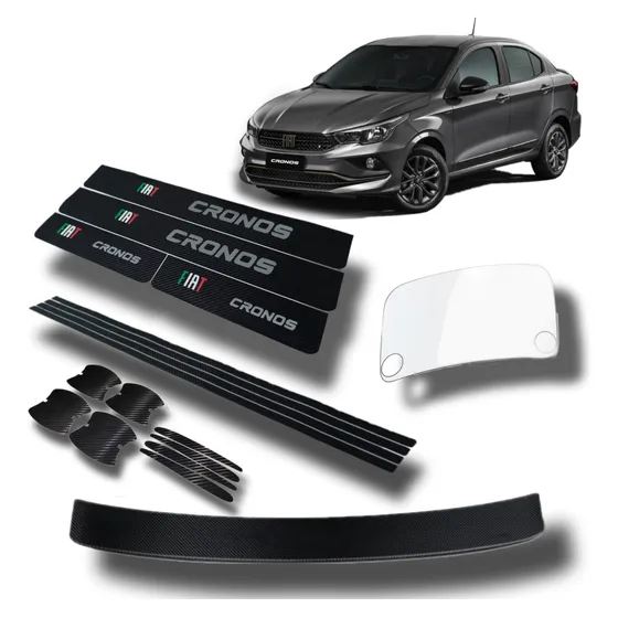 Kit Proteccion Fiat Cronos Simil Carbono - Accesorio