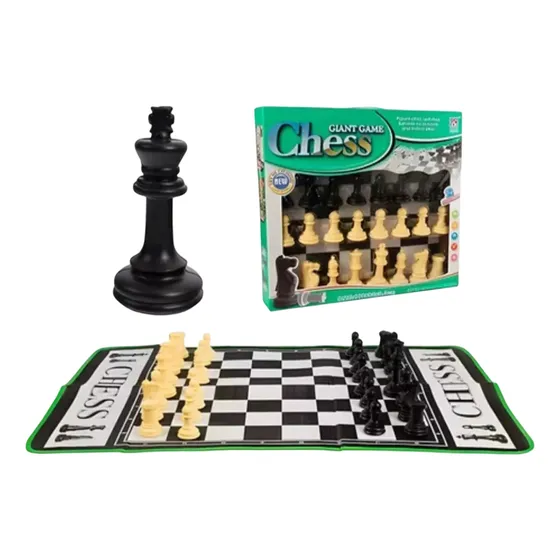 Ajedrez Xl Gigante Con Tablero , Rey 15cms Base 5.5cms