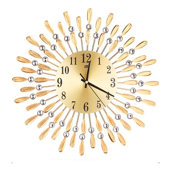 Reloj De Pared Grande Petalos Dorados; De Tienda Que Regalo