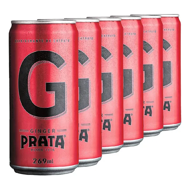 Refrigerante Ginger Prata 269ml Lata Mixer Drinks Pack 6un