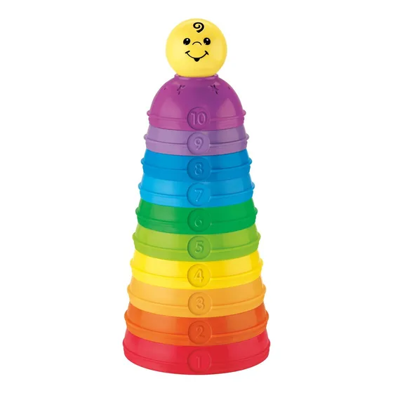 Juguete de apilable de tazas para bebés Fisher-Price W4472 con 10 piezas
