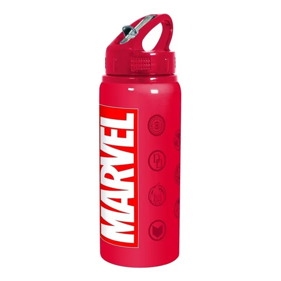 Botella Infantil Con Tapa A Rosca Incluye Sorbete Avengers