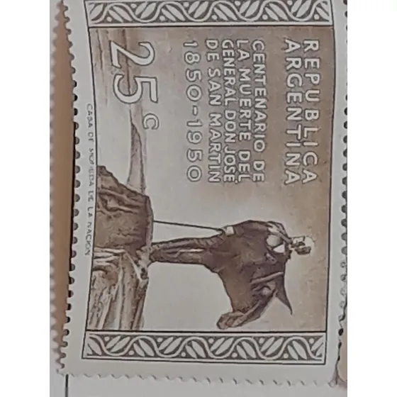 Estampilla  Centenario Muerte Gral San Martín   0652      A3