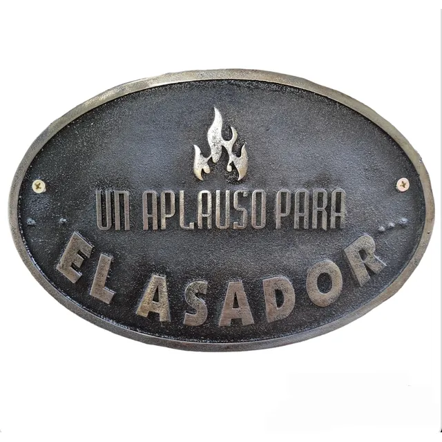 Cartel Oval Hierro Fundido La Hacienda 30x1 Cm.
