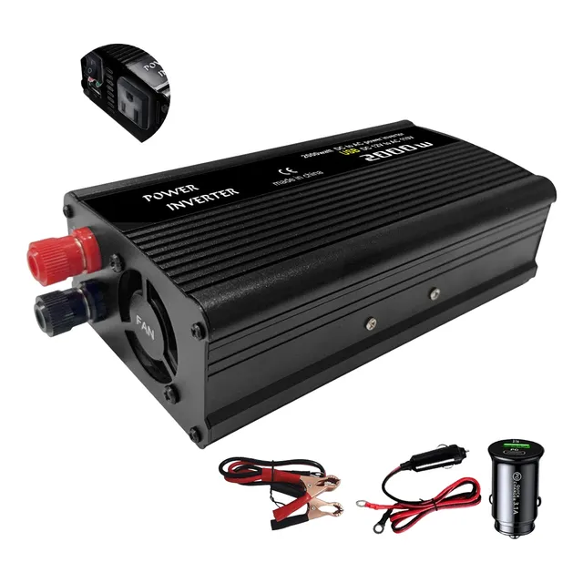 Inversor De Corriente Para Auto 12v A 110v 2000w Convertidor