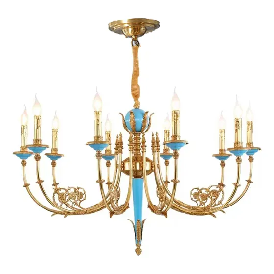Candelabro Moderno Lujo Dorado Retro Casa Campo Lampara Sala