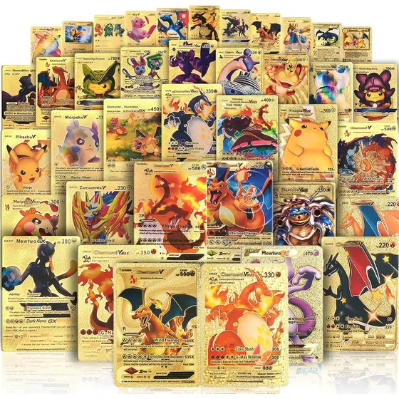 55 Tarjetas Cartas De Oro Surtidas Conjun En Tarjetas Inglés