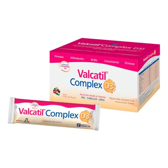 Valcatil Complex D3 Piel Cabello Y Uñas Sticks X15 Unidades