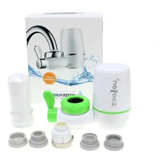 Filtro Purificador Agua Grifo Zoosen Blanco Cartucho Cerámico Elimina Cloro Bacterias | Cuotas sin interés