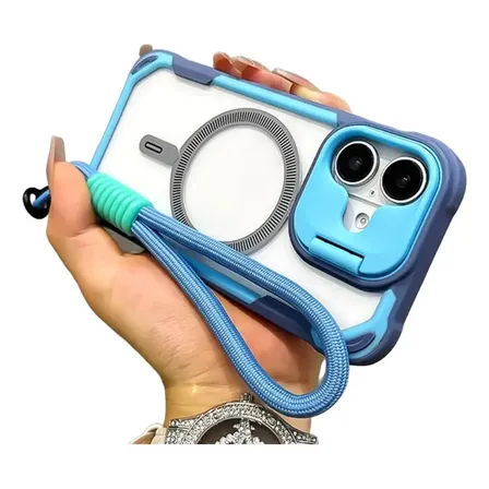 Capa Capinha Para iPhone Magsafe Película Com Suporte+tiras