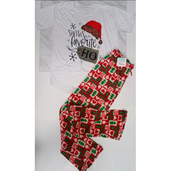 Pantalón Y Blusa Pijama Dama Peluche Navidad