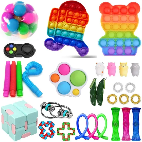 Set 26 Piezas Fidget Cube Juguete Sensorial Anti Estrés