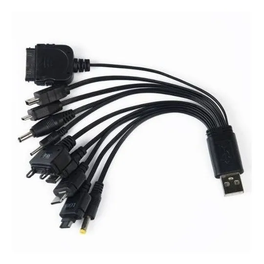Cabo Multi-carregador Usb P/ Celular Usb Universal 10 Em 1