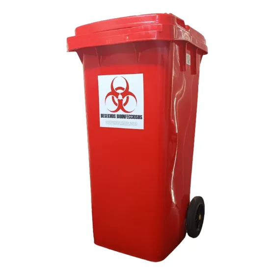Papelera Para Desechos Biológicos Color Rojo 120 Litros