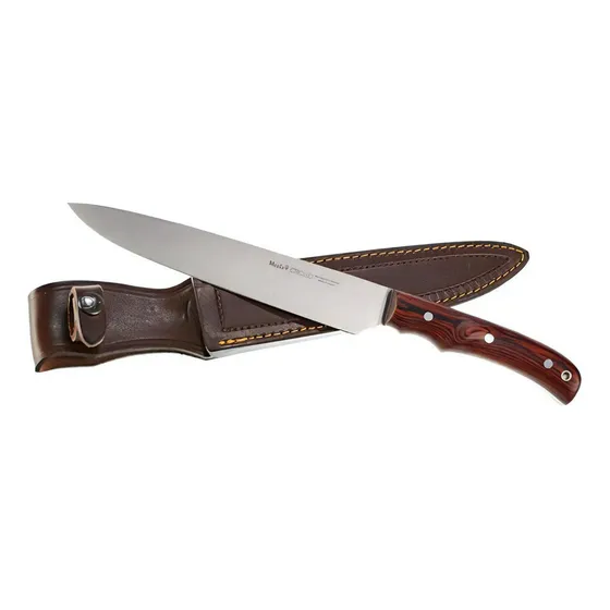 Cuchillo Muela Criollo 20 R Mango De Madera Funda España C Color Plateado