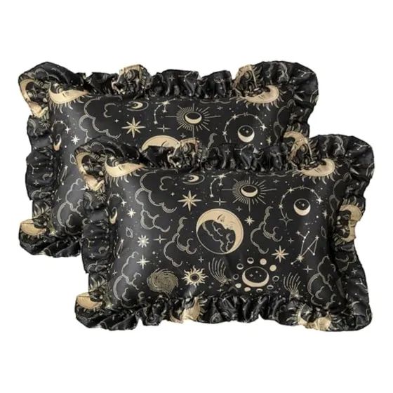 Exq Home Funda De Almohada De Satén Con Volantes