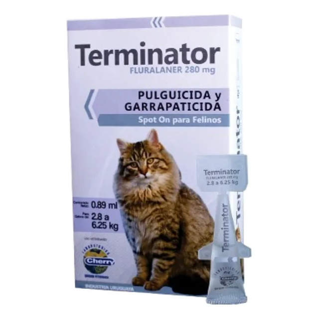 Pipeta Terminator Gato 2,8 A 6,25 Kg Genérico Bravecto