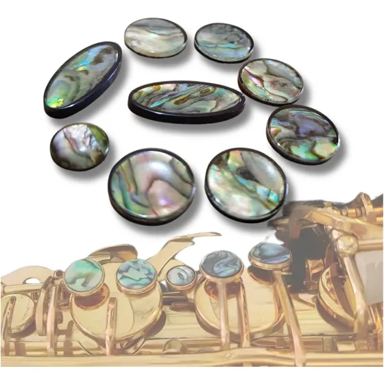 Abalone Madre Saxofone Chave Botão Kit 9 Peças Padrão Todos