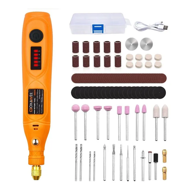 GOXAWEE® Mini Taladro Mototool Pulido Potencia Batería con voltaje de 3.6V 110pzs accesorios conjunto de taladro eléctrico de velocidad Variable para proyectos artesanales y creaciones de bricolaje