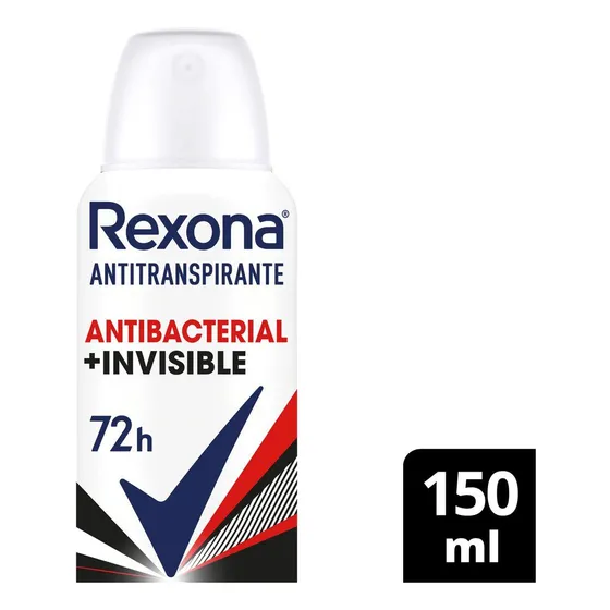 Antitranspirante feminino em aerossol antibacterial e invisible 150mL Rexona