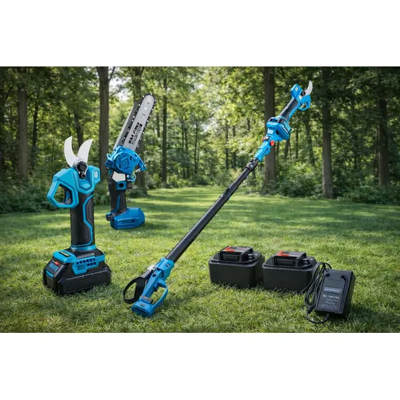 Kit Motosserra Elétrica De Mão Tesoura Poda Extensor 48v