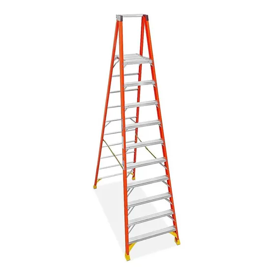 Escalera De Fibra De Vidrio Con Plataforma - 3.7 M - Werner