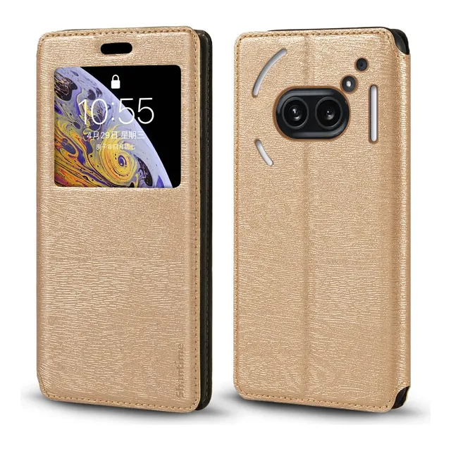 Funda For Nothing Phone 2a Piel Grano Madera Tarjetero Tapa