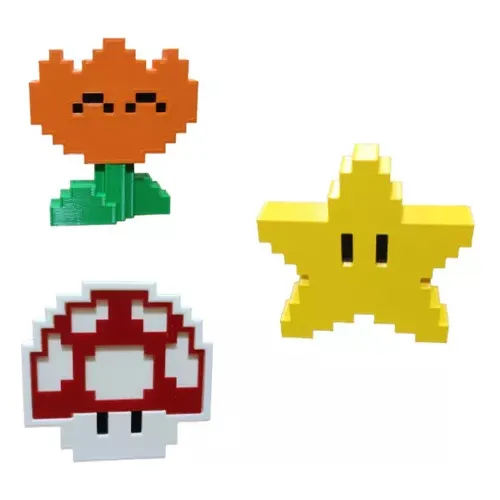 Kit Com 3 Power Up Super Mario Presente Colecionáveis Gamers