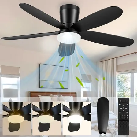Ventilador de Teto com Controle, 42" e Luz LED para Ambientes Internos