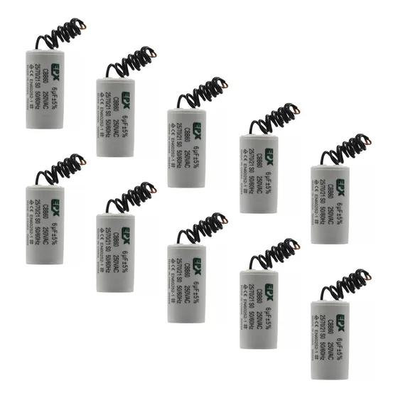 Kit 10 Capacitor Permanente 6uf 250v Epx (c/fio)