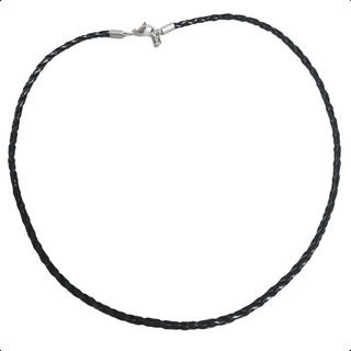 Colar De Couro Trançado Ecologico 55cm Ou 60cm Fecho De Aço Colar De Couro Trançado Ecologico 55cm Ou 60cm Fecho De Aço