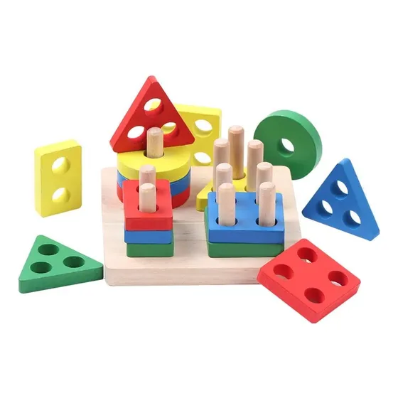 Juego Didactico Encajar Figura Geométrica  Montessori Madera