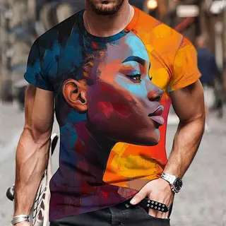 Camiseta Masculina Atemporal Com Gola Redonda Com Estampa Do Multicolor L